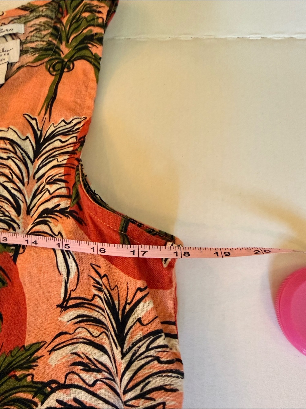 Nicole Miller NY 100% Linen Tropical Palm Tree Sunset Shift Dress - New - Picture 8 of 10